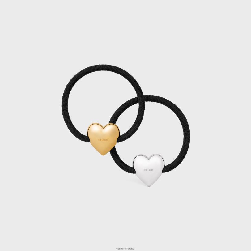 CELINE žene coeur triomphe set elastičnih traka od mesinga sa završnom obradom od zlata i rodija, najlona i gume 3WED61055 pribor crno/zlatno/srebrno