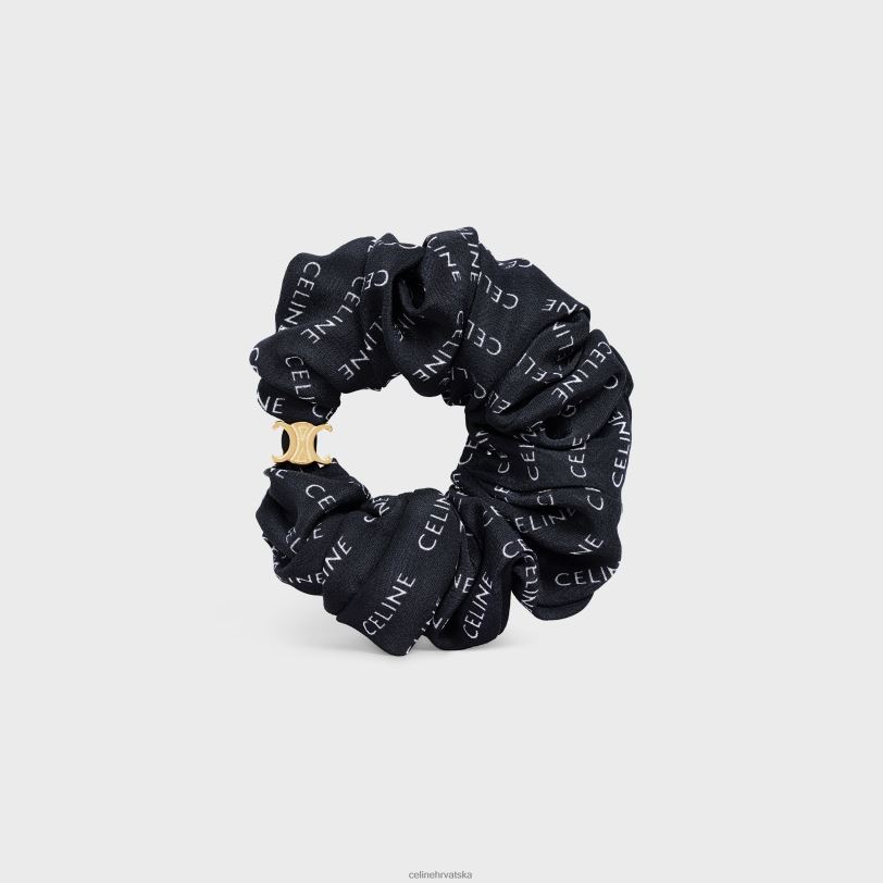 CELINE žene gumica od svile i mesinga sa zlatnom završnom obradom 3WED61233 pribor zlatno/crno