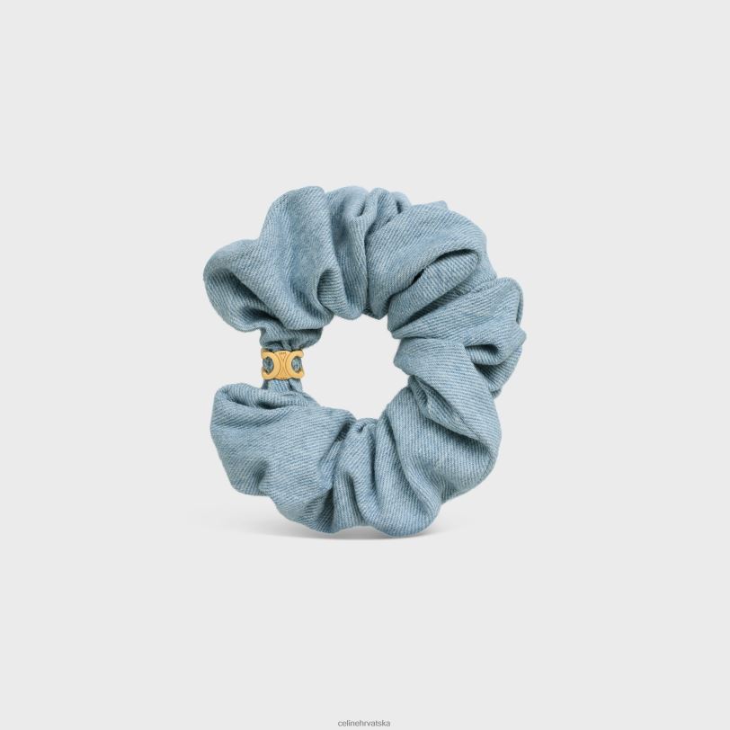 CELINE žene gumica od trapera od pamuka i mesinga sa zlatnom završnom obradom 3WED61234 pribor zlatno/plavo