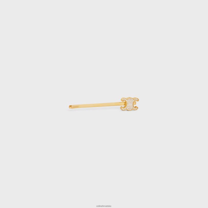 CELINE žene triomphe tobogan za kosu od mesinga sa završnom obradom i kristalima 3WED61245 pribor zlato