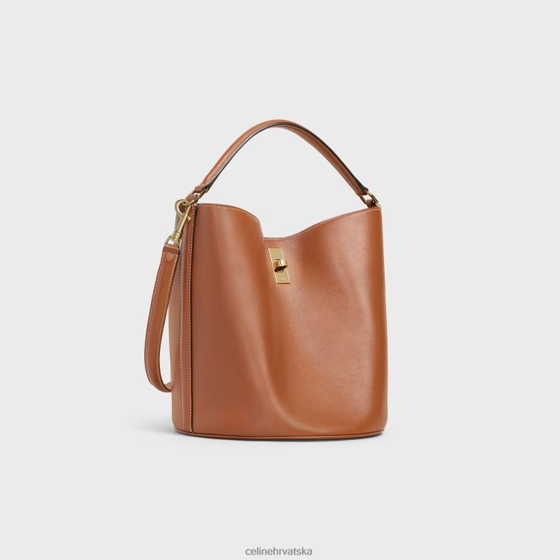 CELINE žene bucket 16 torba od glatke teleće kože 3WED6146 pribor preplanuli ten