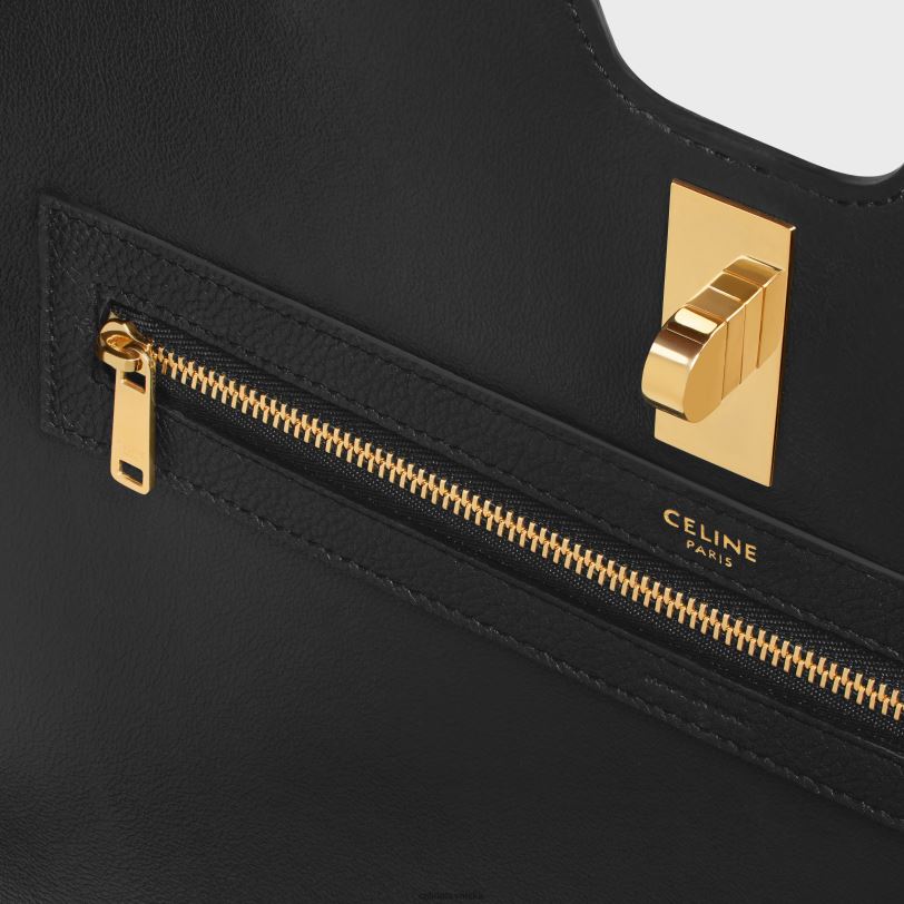 CELINE žene cabas 16 od gipke zrnaste teleće kože 3WED669 pribor crno