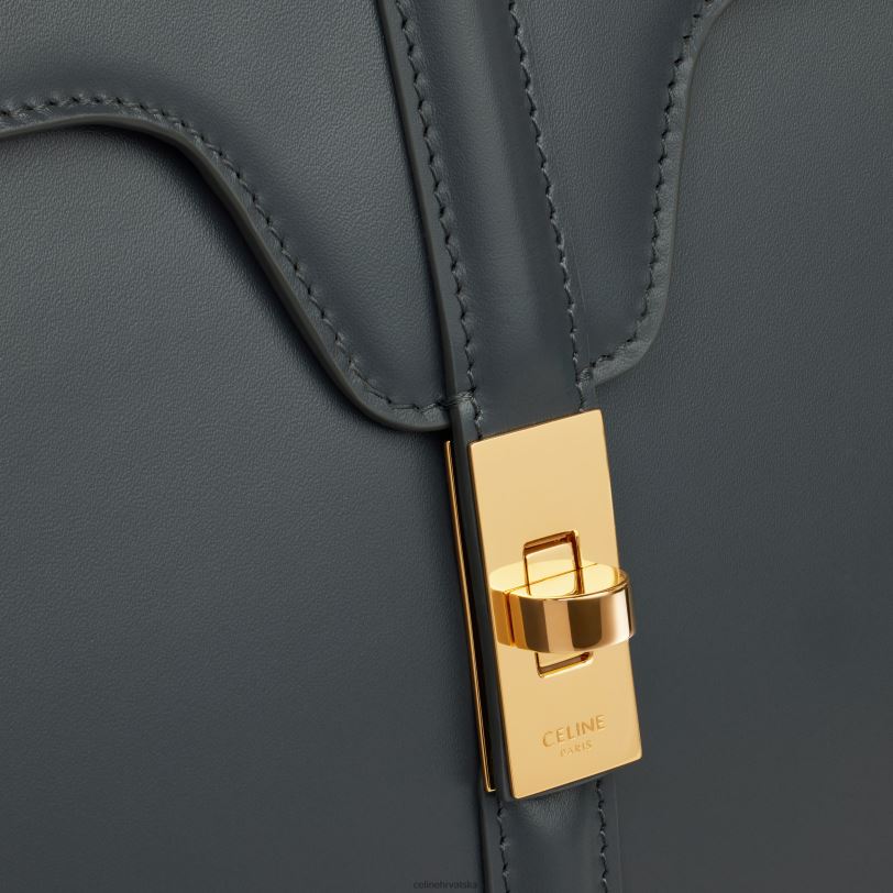 CELINE žene classique 16 torba od satinirane teleće kože 3WED6123 pribor škriljasto siva