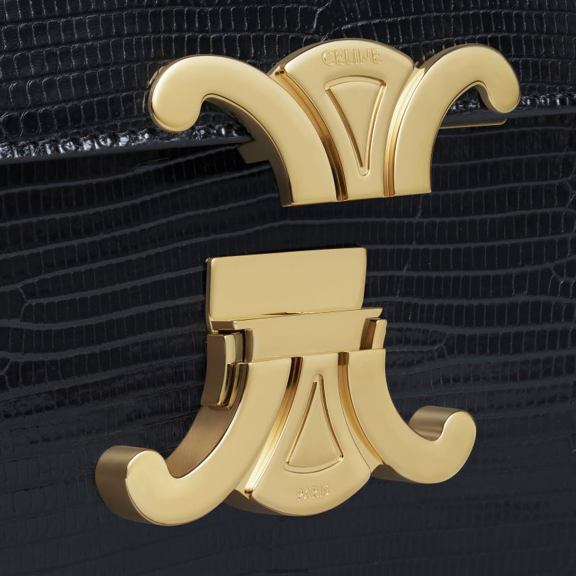 CELINE žene classique triomphe torba u lizardu 3WED695 pribor crno