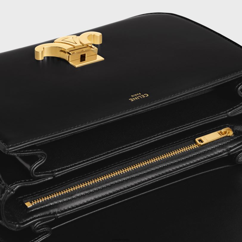 CELINE žene klasična triomphe torba od sjajne teleće kože 3WED641 pribor crno