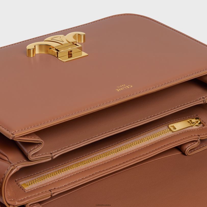 CELINE žene klasična triomphe torba od sjajne teleće kože 3WED696 pribor bronca