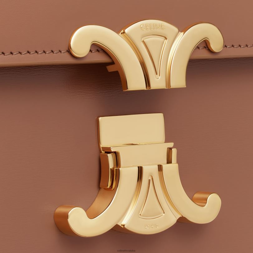 CELINE žene klasična triomphe torba od sjajne teleće kože 3WED696 pribor bronca