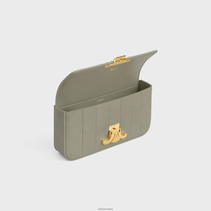 CELINE žene lančana torba za rame claude u lizard patchworku 3WED6188 pribor zelena glina
