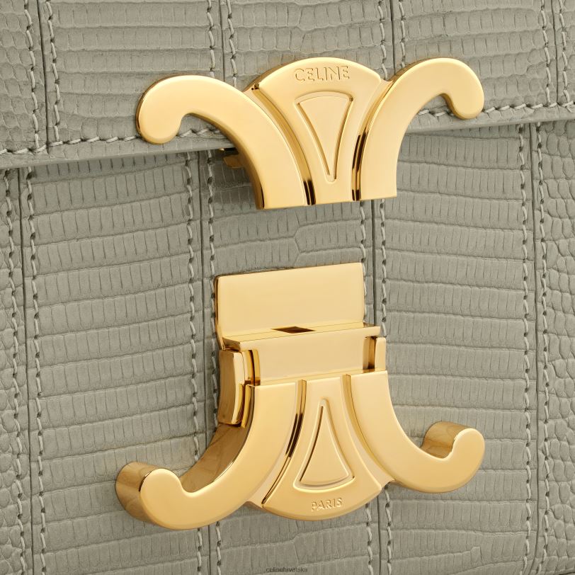 CELINE žene lančana torba za rame claude u lizard patchworku 3WED6188 pribor zelena glina