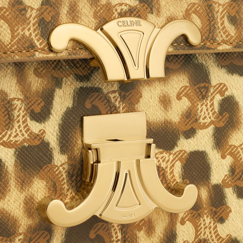 CELINE žene lančana torba za rame claude u triomphe platnu s printom 3WED652 pribor leopard