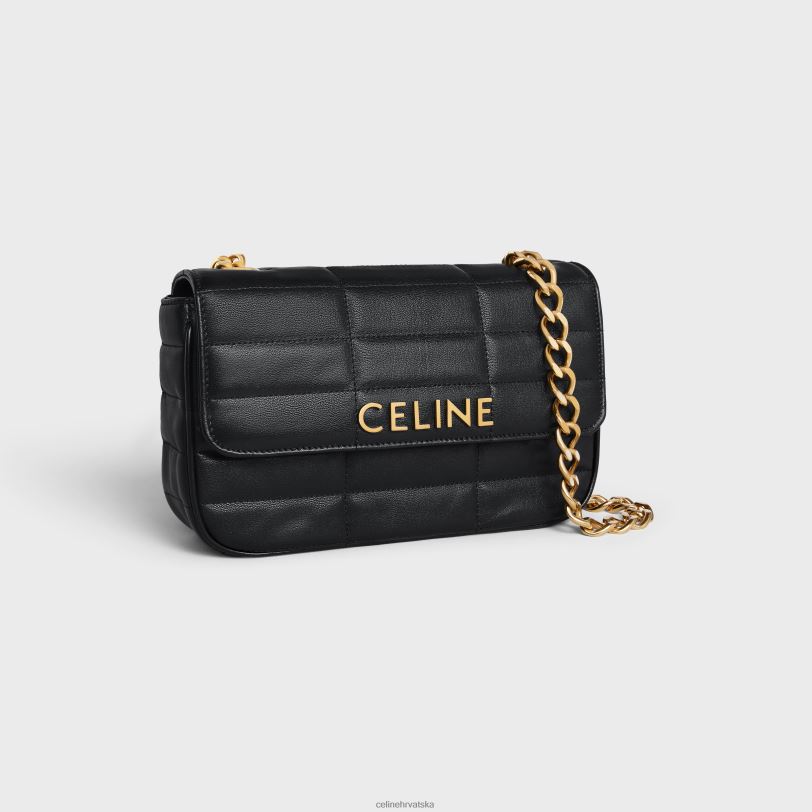 CELINE žene lančana torba za rame matelasse jednobojna od prošivene teleće kože 3WED6280 pribor crno