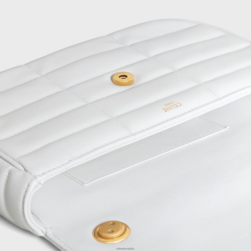 CELINE žene lančana torba za rame matelasse jednobojna od prošivene teleće kože 3WED6282 pribor arktička bijela