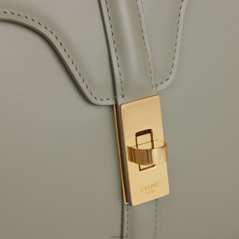 CELINE žene mala 16 torba od satinirane teleće kože 3WED6125 pribor zelena glina
