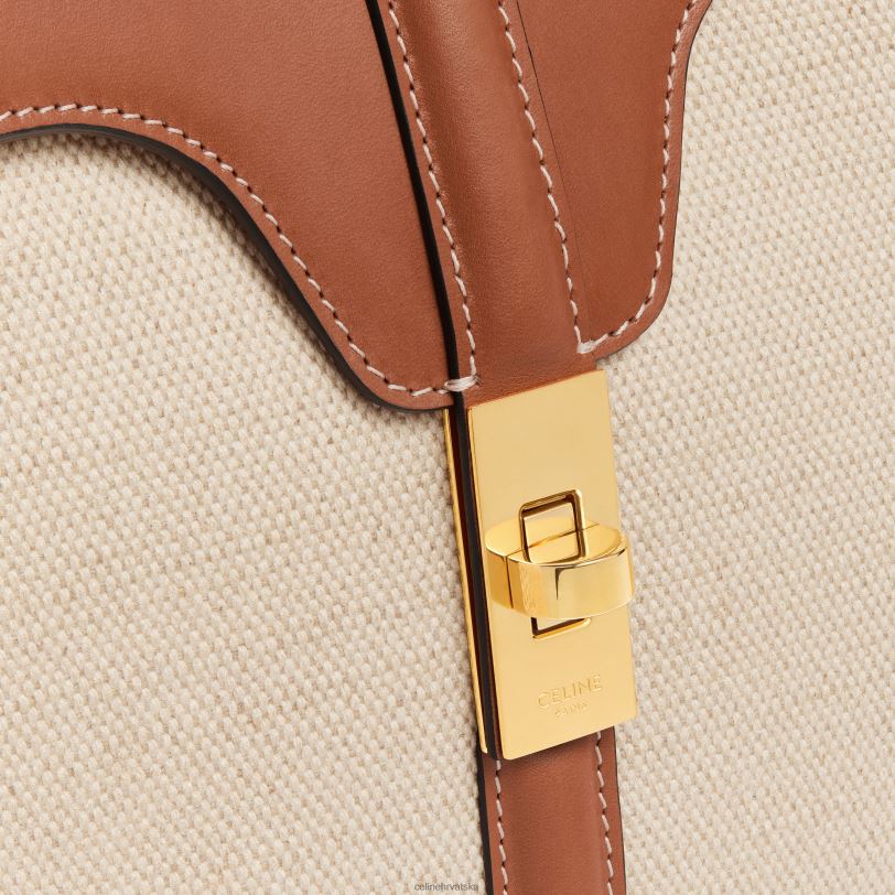 CELINE žene mala 16 torba od tekstila i prirodne teleće kože 3WED6128 pribor prirodan/tan