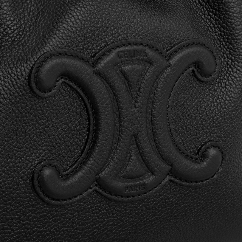 CELINE žene mala cabas uzica cuir triomphe od zrnaste teleće kože 3WED680 pribor crno