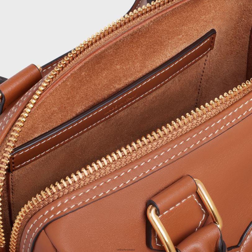 CELINE žene mali boston cuir triomphe od glatke teleće kože 3WED6206 pribor preplanuli ten