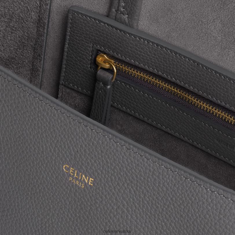 CELINE žene mali cabas fantom od meke zrnaste teleće kože 3WED6257 pribor siva