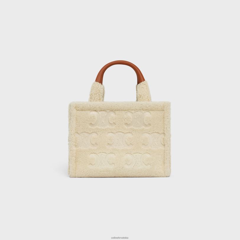 CELINE žene mali cabas thais od striže s triomphe vezovima 3WED6252 pribor prirodan/tan