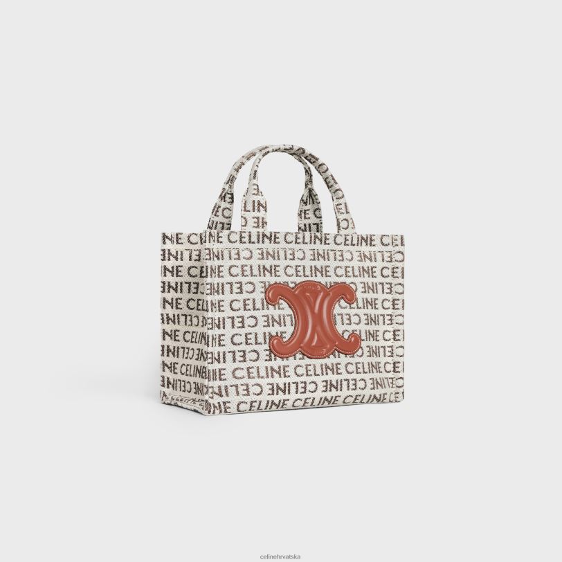 CELINE žene mali cabas thais u tekstilu s cijelim 3WED6249 pribor prirodan/tan