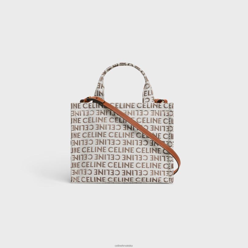 CELINE žene mali cabas thais u tekstilu s cijelim 3WED6249 pribor prirodan/tan