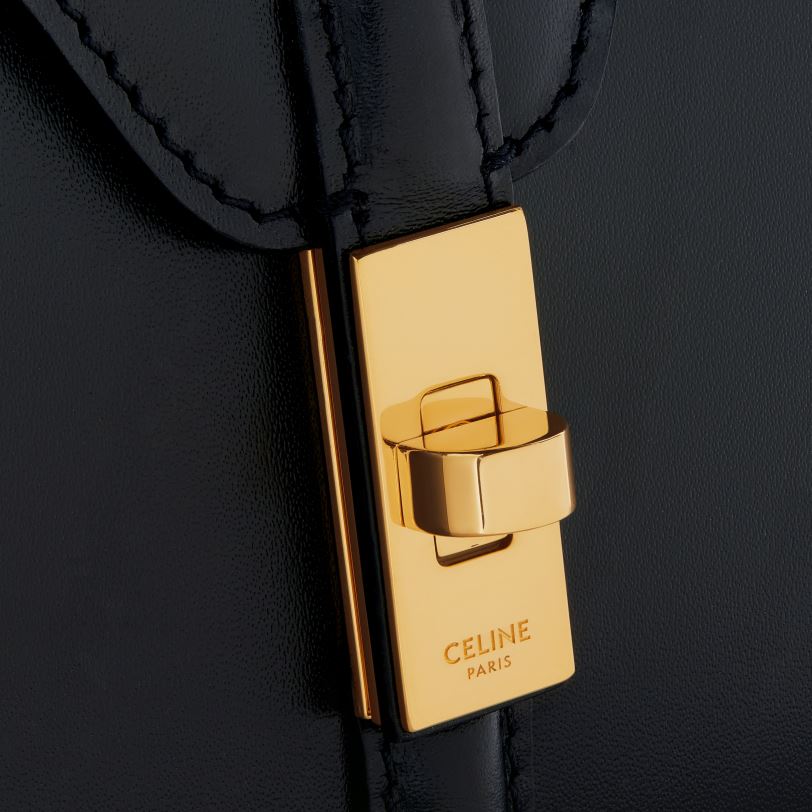 CELINE žene mini 16 od satinirane teleće kože 3WED6131 pribor crno