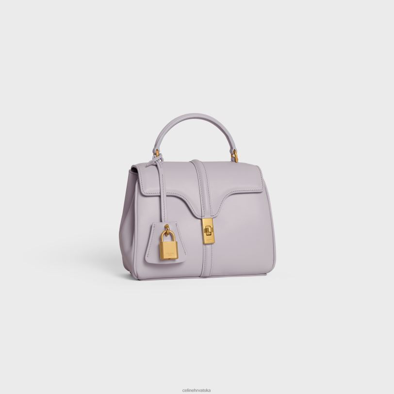 CELINE žene mini 16 od satinirane teleće kože 3WED6133 pribor svijetlo lila