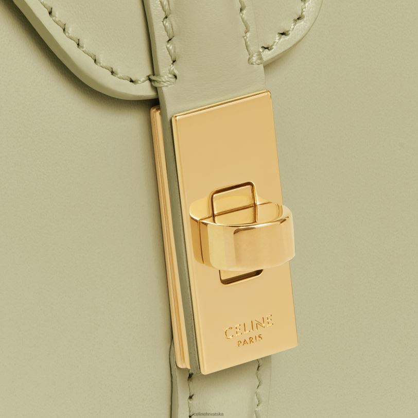 CELINE žene mini 16 od satinirane teleće kože 3WED6136 pribor badem zelena