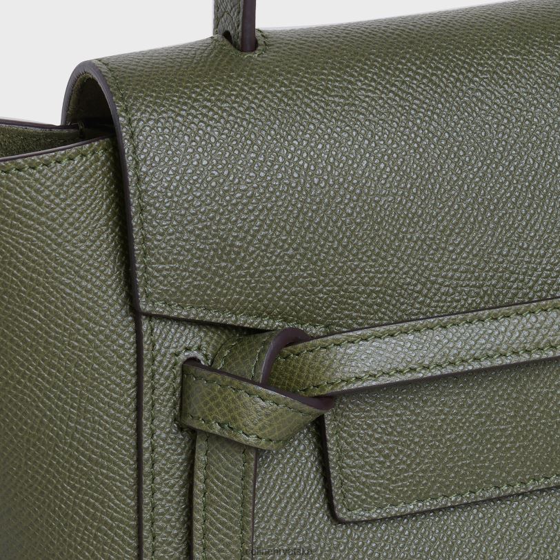 CELINE žene nano torba za pojas od zrnaste teleće kože 3WED6270 pribor kaki