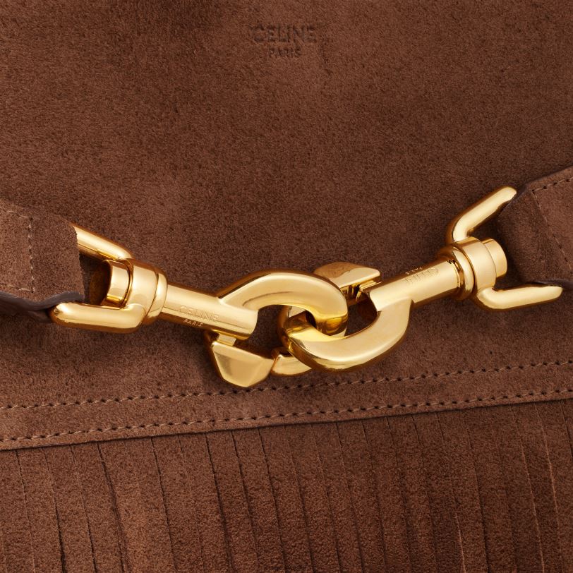 CELINE žene srednja annabel torba s resama od teleće kože od brušene kože 3WED6276 pribor smeđa