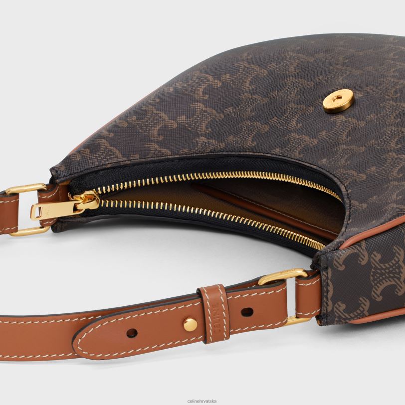 CELINE žene srednja ava triomphe torba od triomphe platna i teleće kože 3WED6154 pribor preplanuli ten