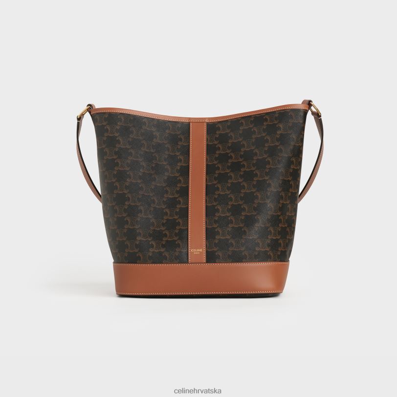 CELINE žene srednja kanta od triomphe platna i teleće kože 3WED6217 pribor preplanuli ten
