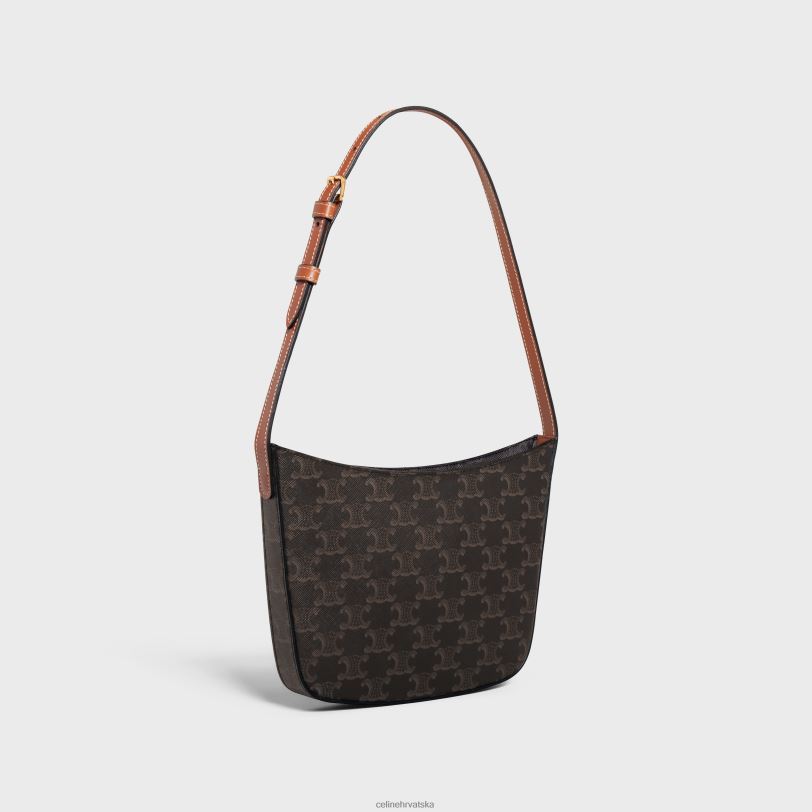 CELINE žene srednja kroka torba od triomphe platna i teleće kože 3WED6229 pribor preplanuli ten