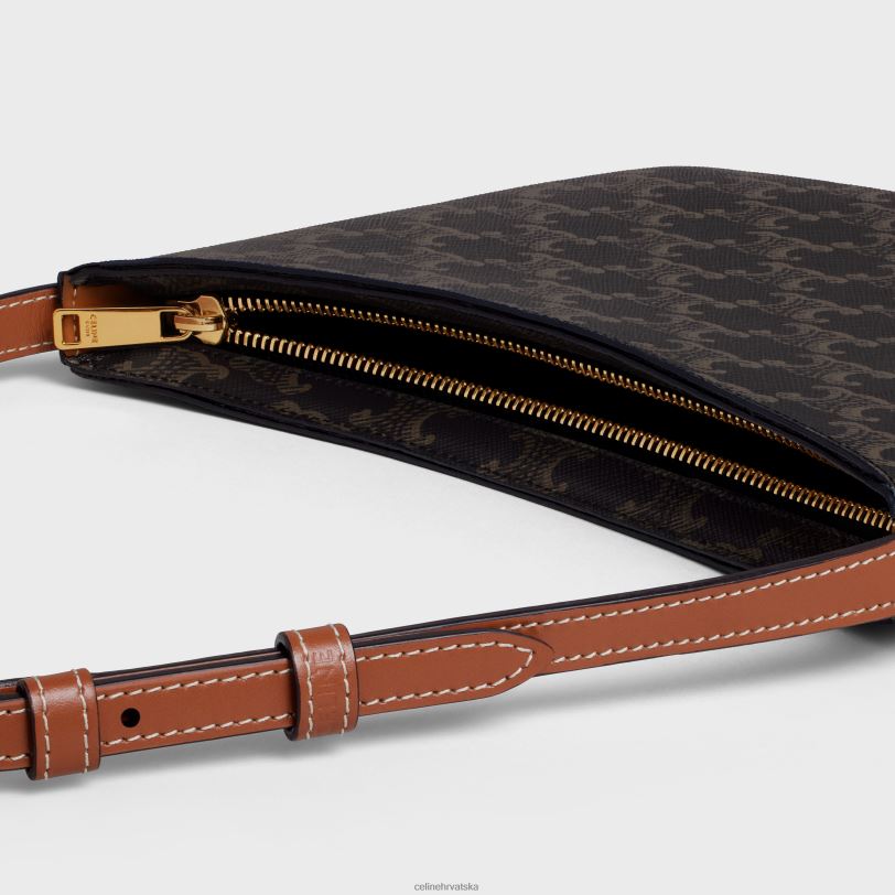 CELINE žene srednja kroka torba od triomphe platna i teleće kože 3WED6229 pribor preplanuli ten