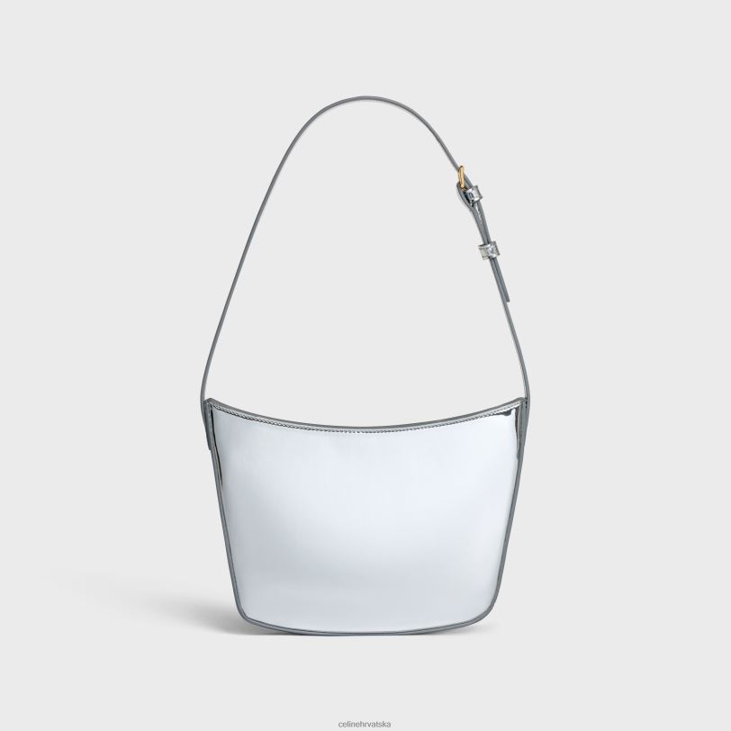 CELINE žene srednja kroka torba od zrcalnog tekstila 3WED6296 pribor srebro