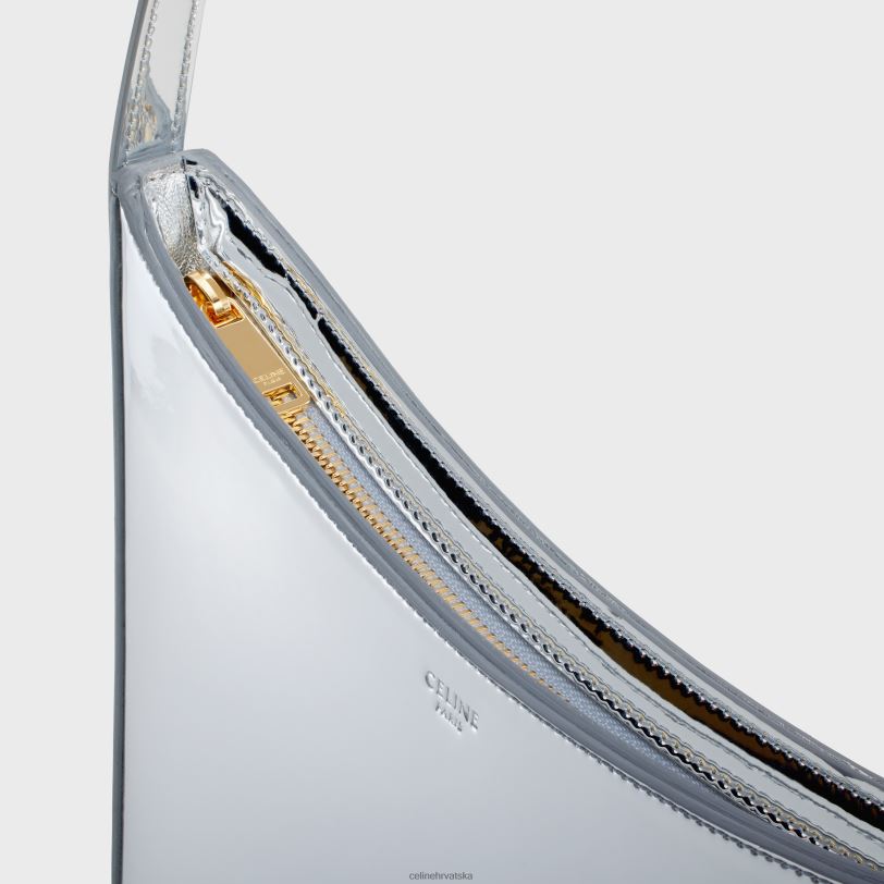 CELINE žene srednja kroka torba od zrcalnog tekstila 3WED6296 pribor srebro