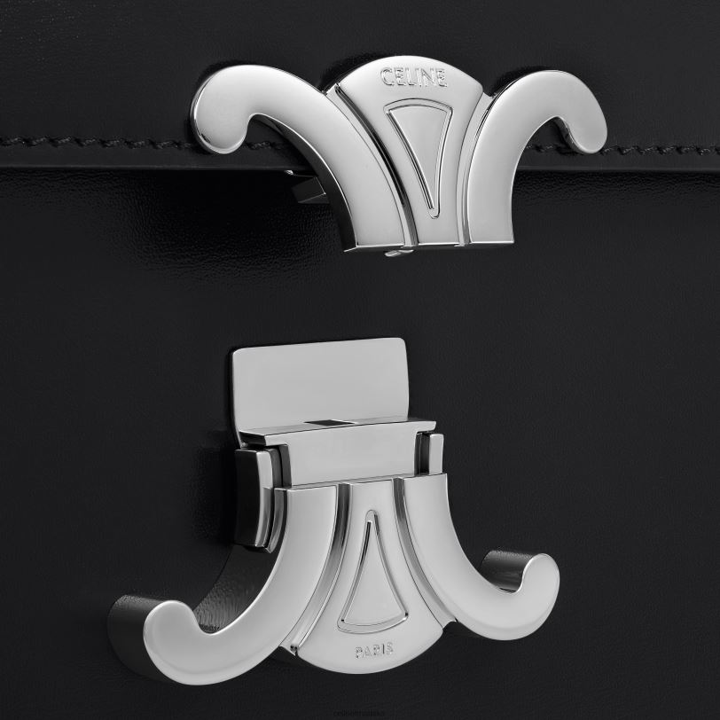 CELINE žene srednja lola torba od sjajne teleće kože 3WED616 pribor crno