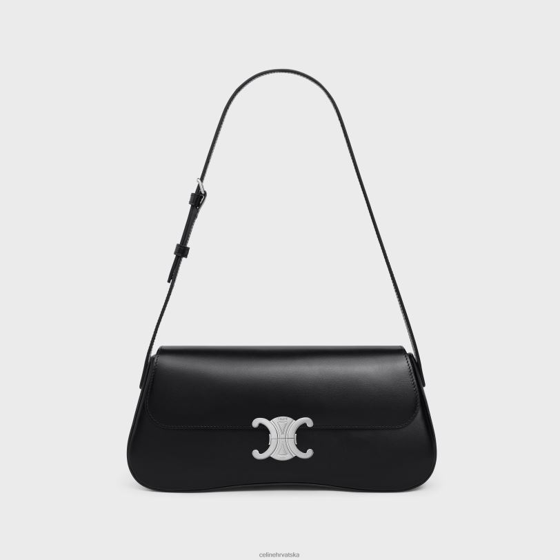 CELINE žene srednja lola torba od sjajne teleće kože 3WED616 pribor crno