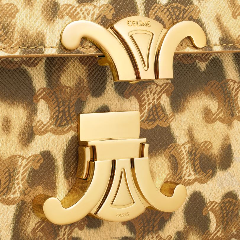 CELINE žene srednja lola torba od triomphe platna s printom 3WED620 pribor leopard