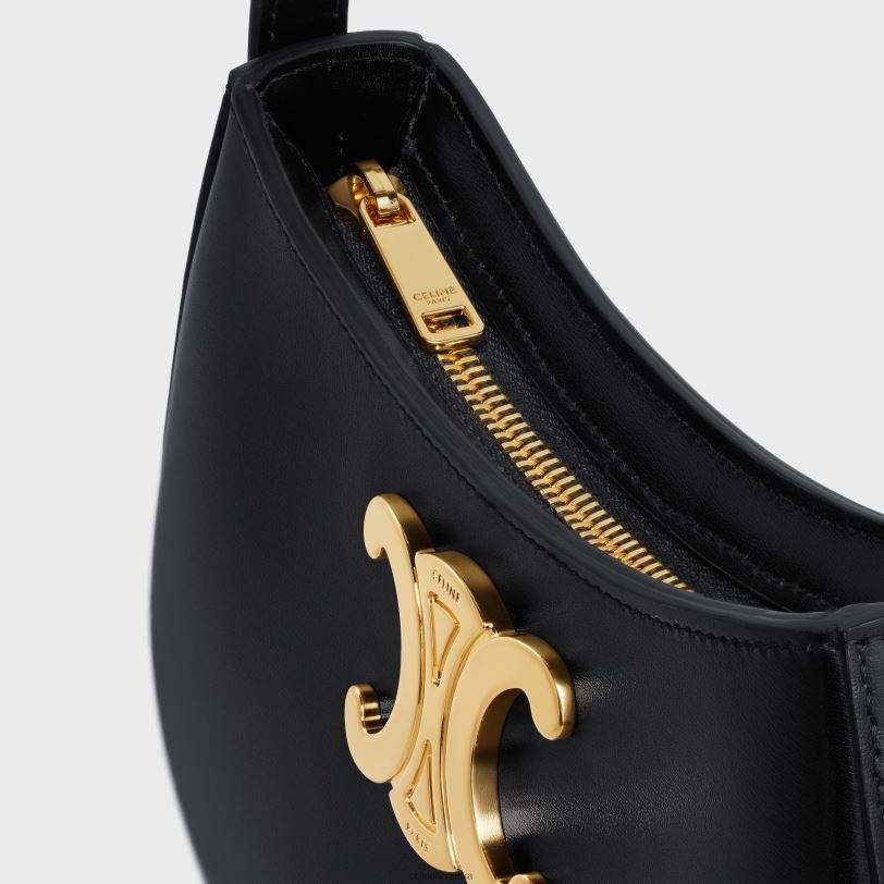 CELINE žene srednja tilly torba od sjajne teleće kože 3WED611 pribor crno