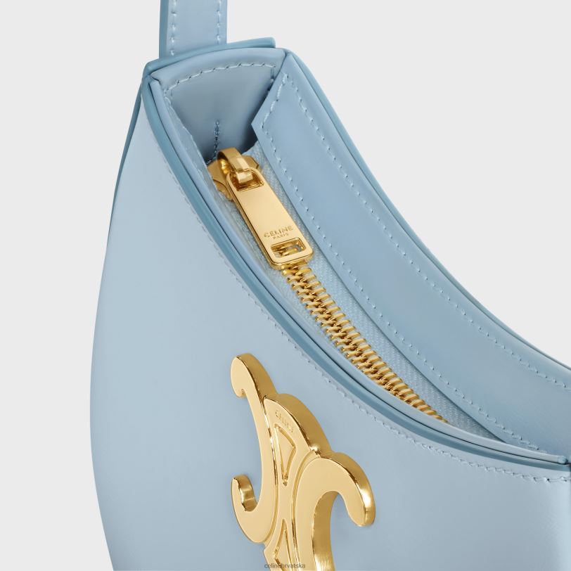 CELINE žene srednja tilly torba od sjajne teleće kože 3WED612 pribor svjetloplavo