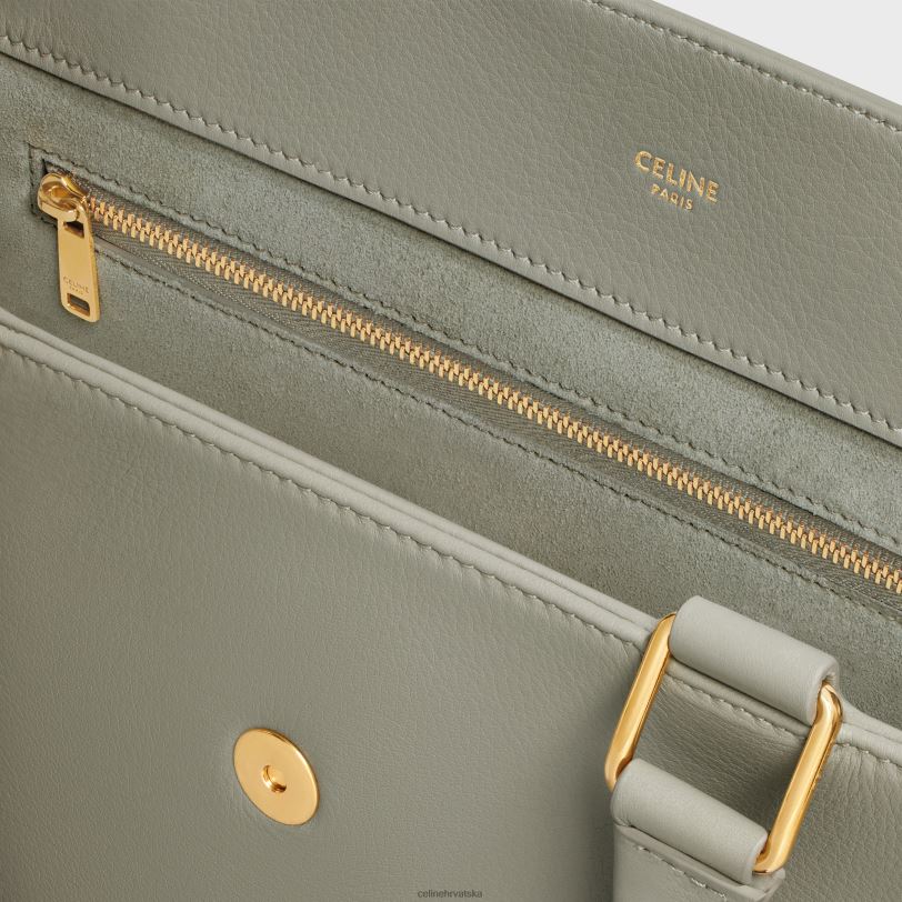 CELINE žene srednja torba od meke teleće kože 3WED6272 pribor zelena glina