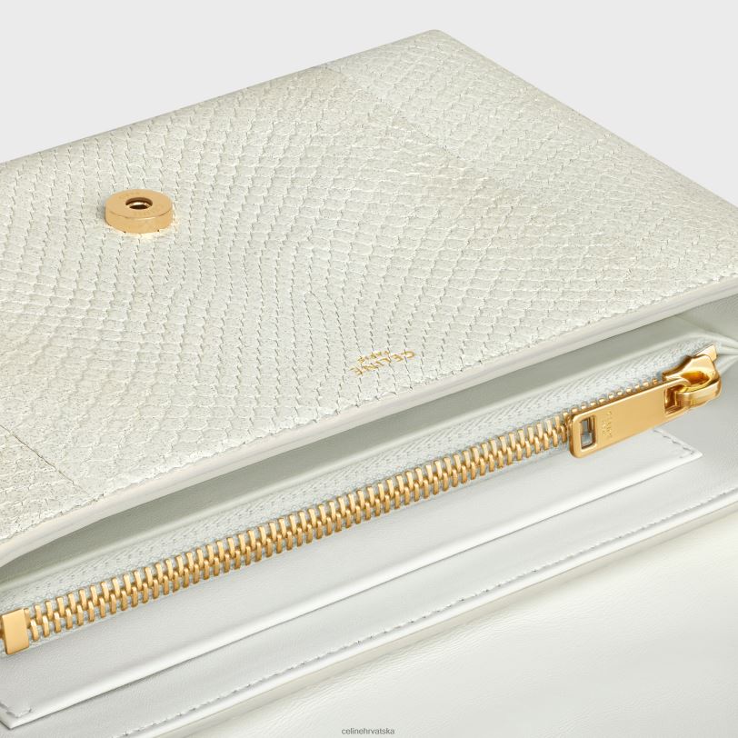 CELINE žene srednja torba victoire od bisernog pitona 3WED688 pribor bijela