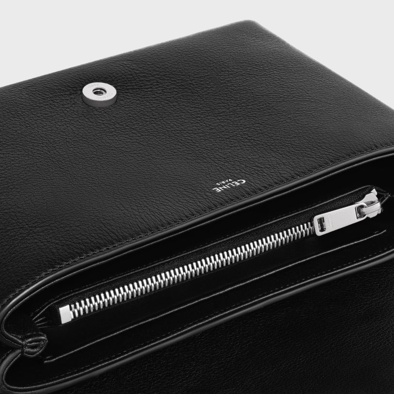 CELINE žene srednja torba victoire od mekane teleće kože 3WED69 pribor crno