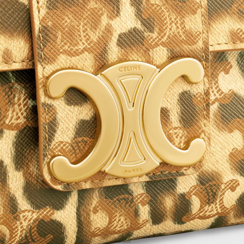 CELINE žene srednja torba victoire od triomphe platna s printom 3WED68 pribor leopard