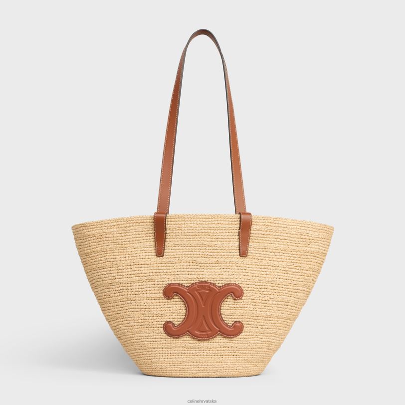 CELINE žene srednje podatna klasična paniera od rafije i teleće kože 3WED624 pribor preplanuli ten