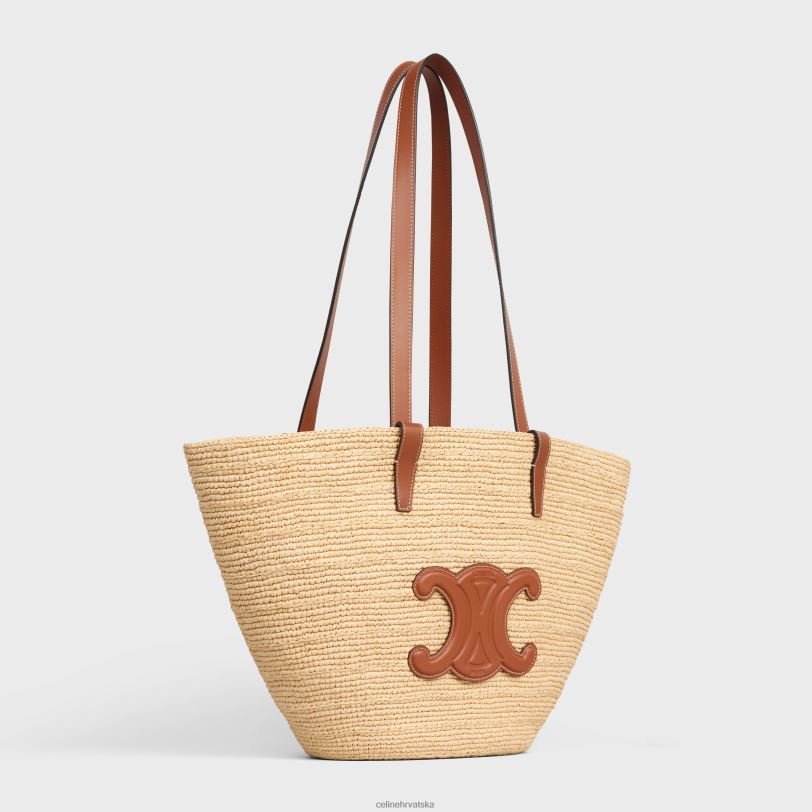 CELINE žene srednje podatna klasična paniera od rafije i teleće kože 3WED624 pribor preplanuli ten