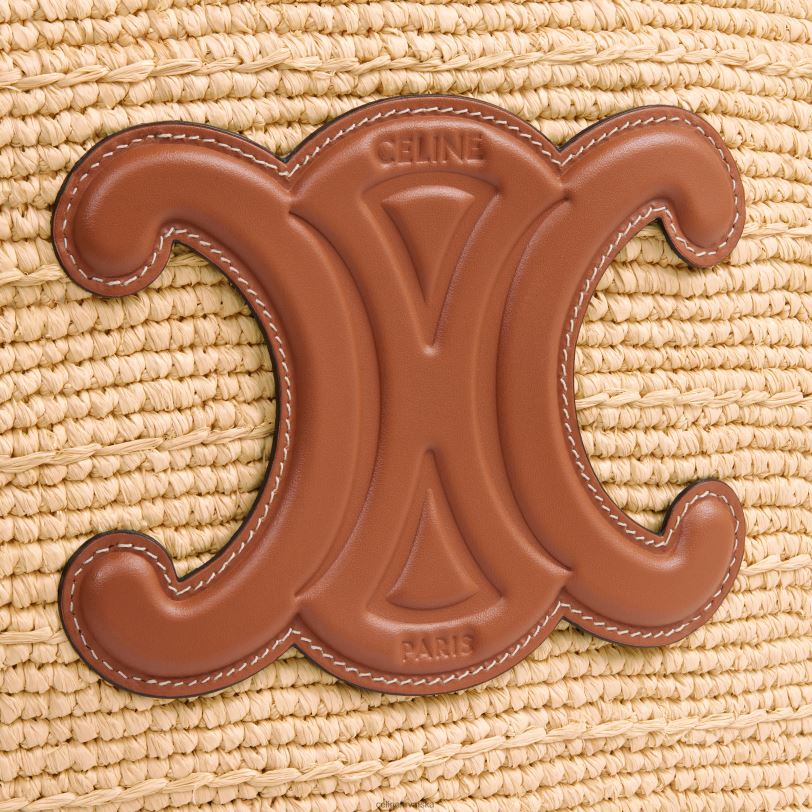 CELINE žene srednje podatna klasična paniera od rafije i teleće kože 3WED624 pribor preplanuli ten