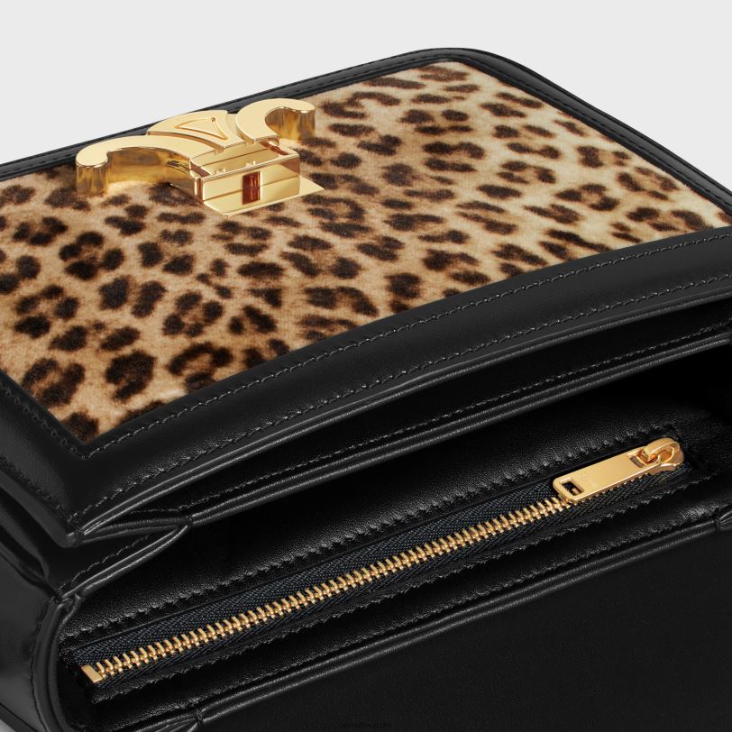 CELINE žene tinejdžerska trijumfalna torba od baršuna s printom 3WED6104 pribor leopard