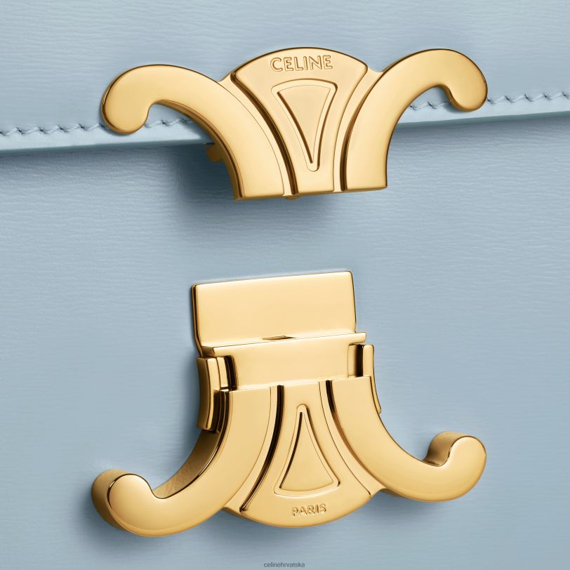 CELINE žene tinejdžerska triomphe torba od sjajne teleće kože 3WED63 pribor svjetloplavo