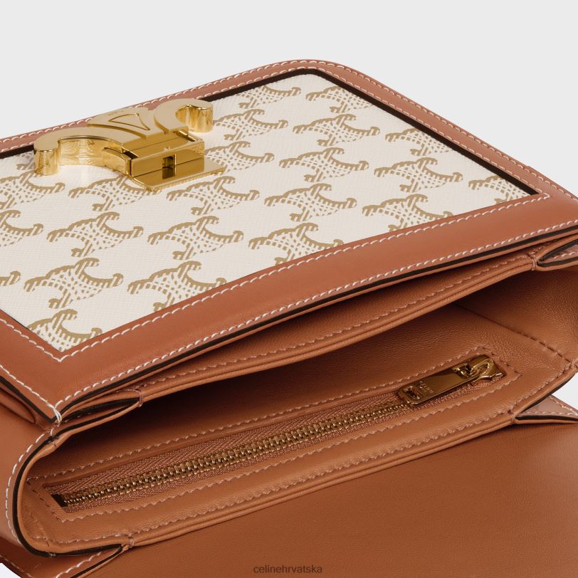 CELINE žene tinejdžerska triomphe torba od triomphe platna i teleće kože 3WED6107 pribor bijela